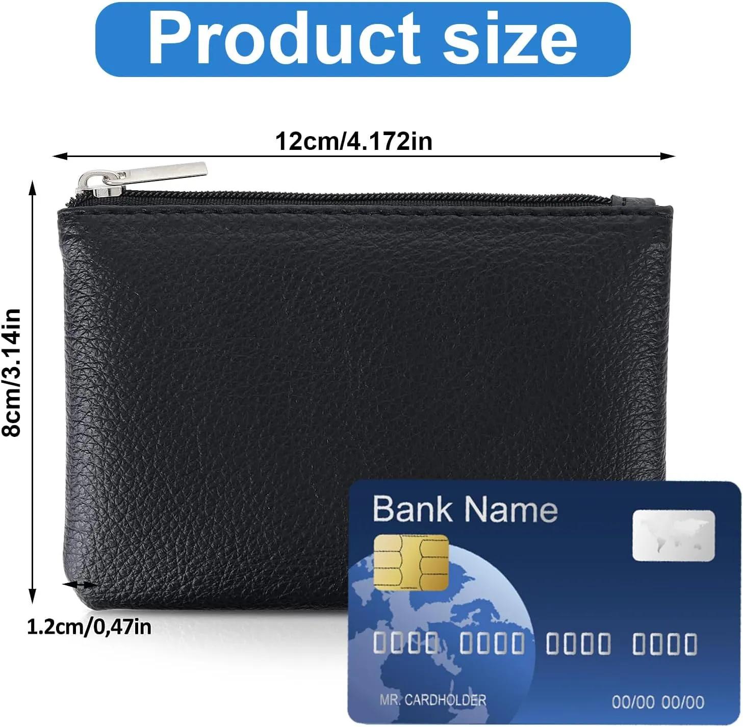 4 Pack Leather Zipper Coin Purse, Portable PU Leather Coin Purse,Mini Coin Pocket Pouch Change Holder, Coin Pouch with Zipper for Men Women Headset Credit Card ID Key Lipstick(4 color)