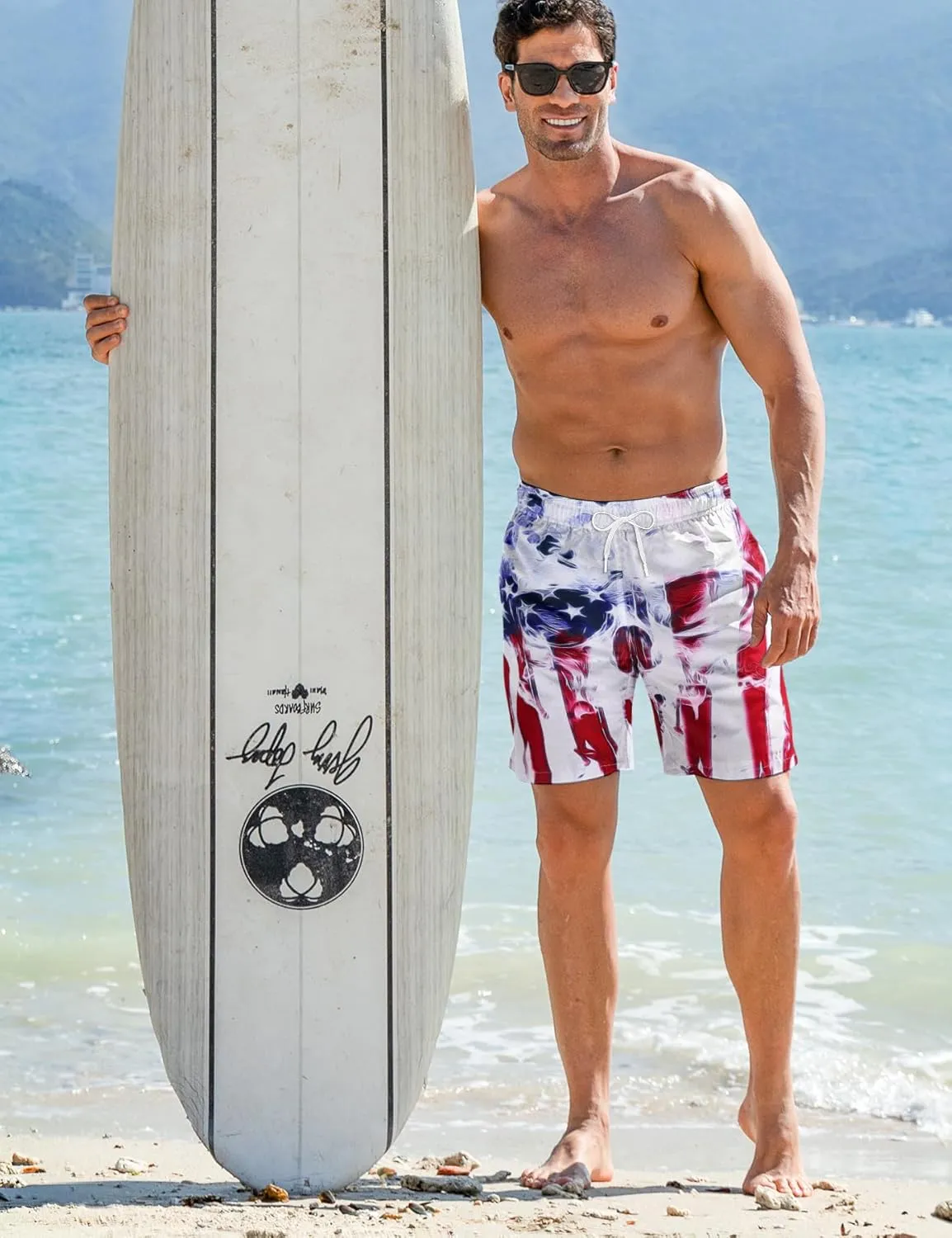 ALISISTER Mens Swim Trunks with Compression Liner Bathing Suit Summer Swimming Shorts