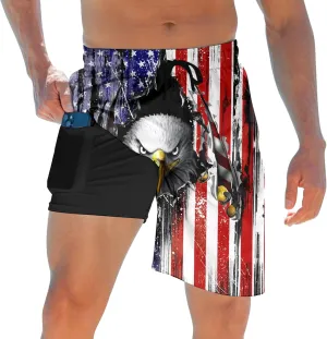 ALISISTER Mens Swim Trunks with Compression Liner Bathing Suit Summer Swimming Shorts
