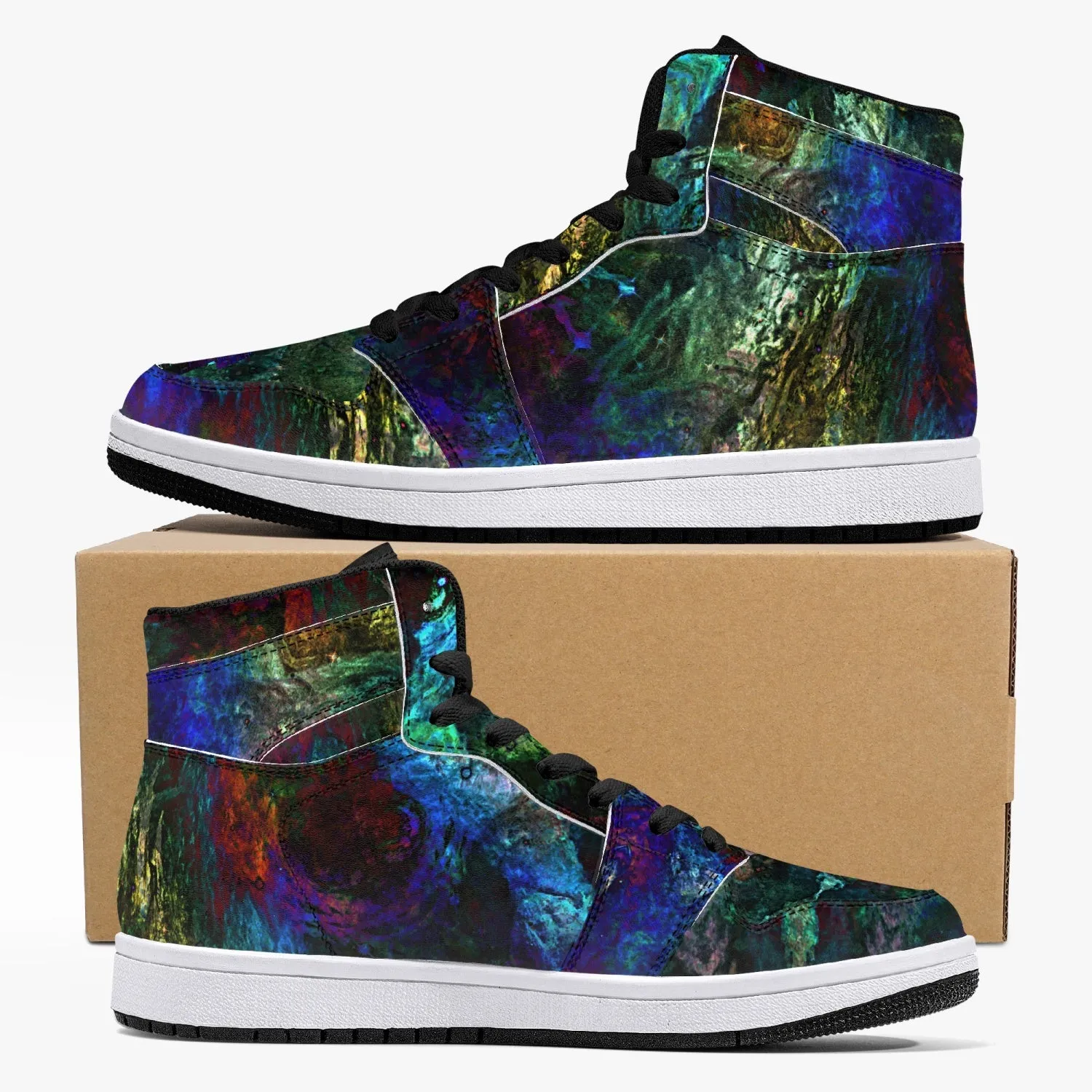 Azule Psychedelic Split-Style High-Top Sneakers