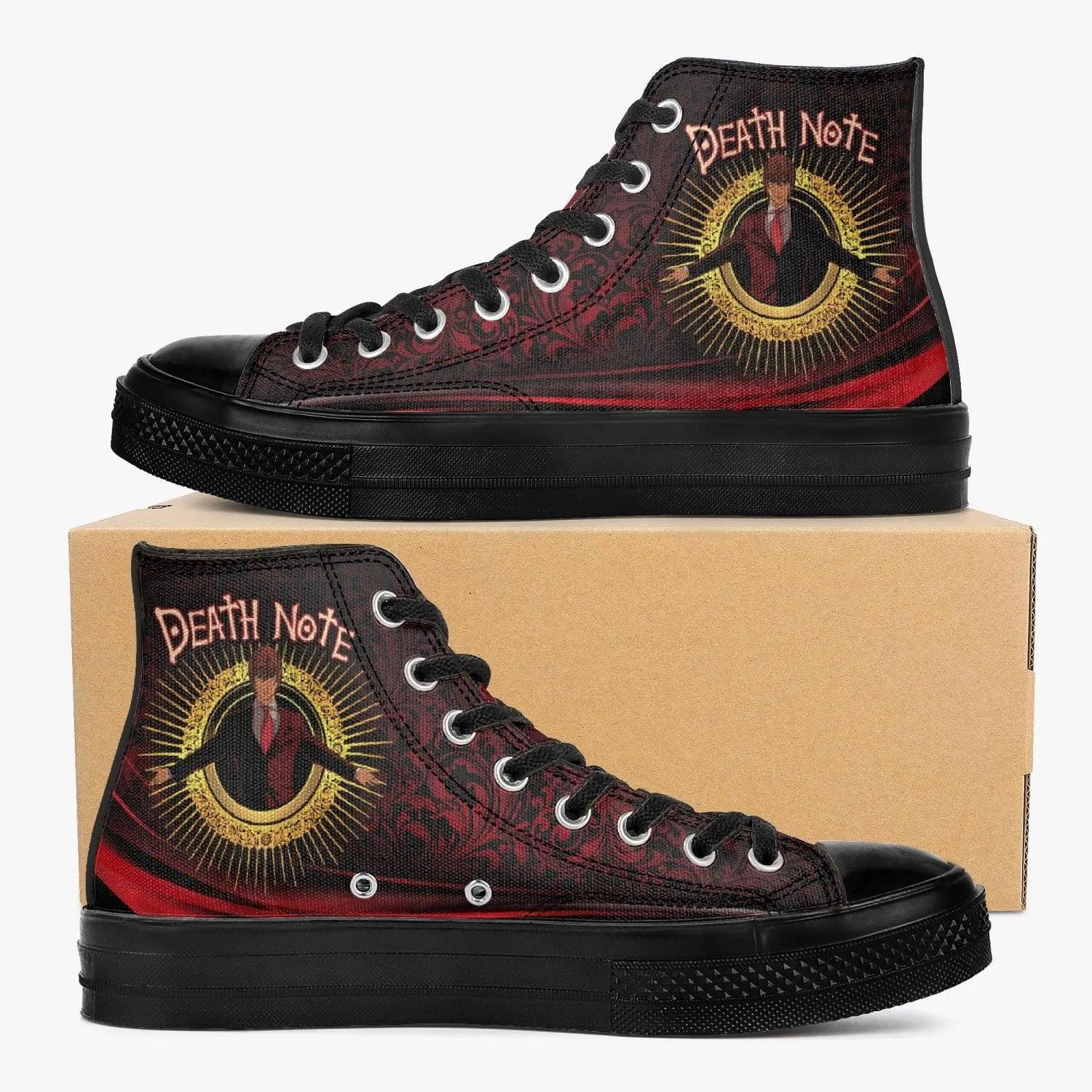 Death Note Light Yagami Red-Black A-Star High Anime Shoes