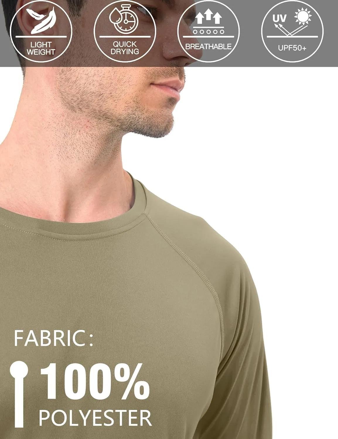 Men's Sun Protection Hoodie Rash Guard Shirts Long Sleeve UPF 50  Swim Fishing Shirt with Hood Lightweight UV SPF