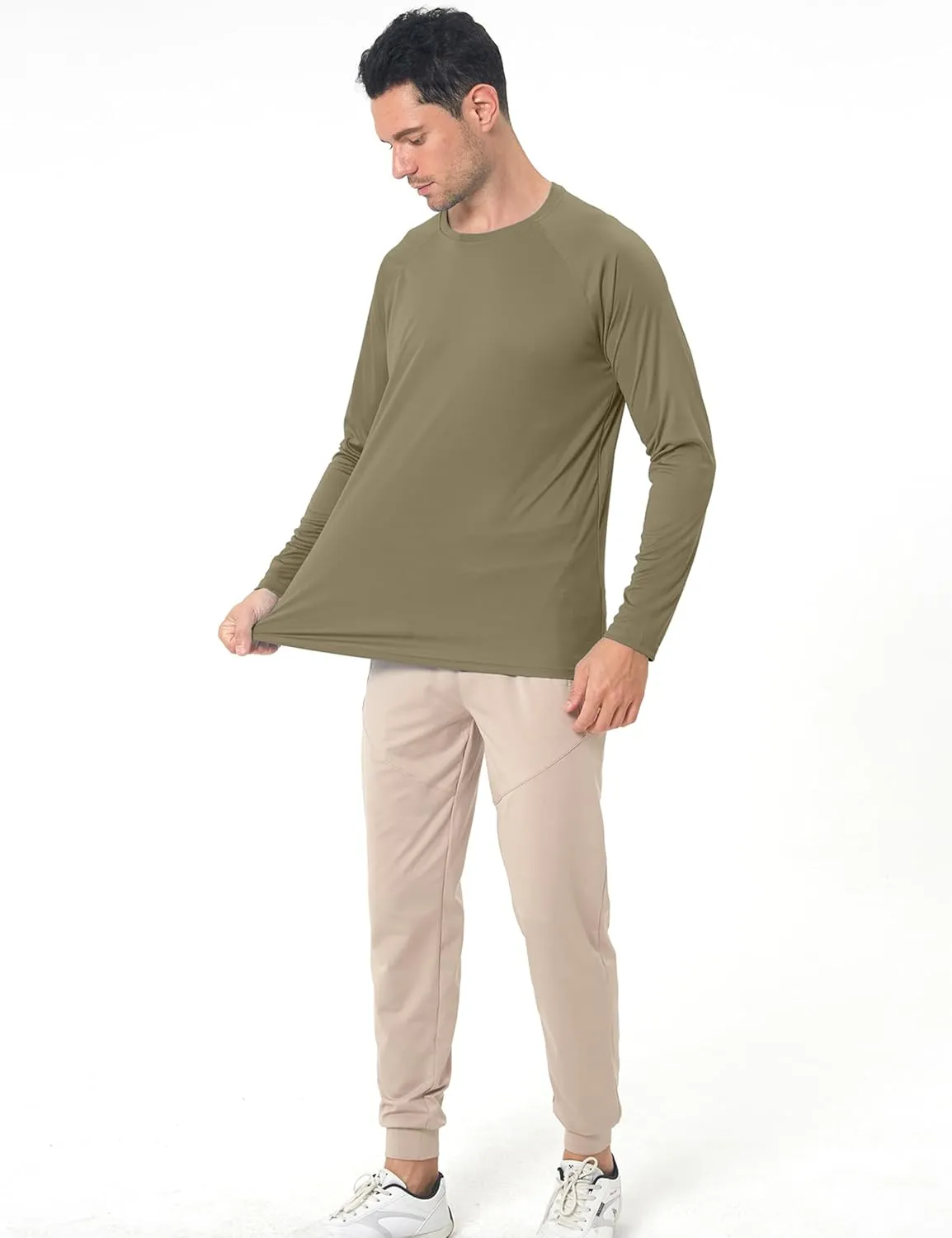 Men's Sun Protection Hoodie Rash Guard Shirts Long Sleeve UPF 50  Swim Fishing Shirt with Hood Lightweight UV SPF