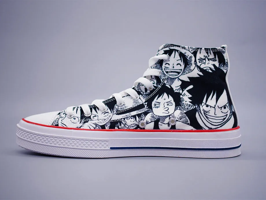 Monkey D. Luffy High Top Canvas Sneakers - One Piece