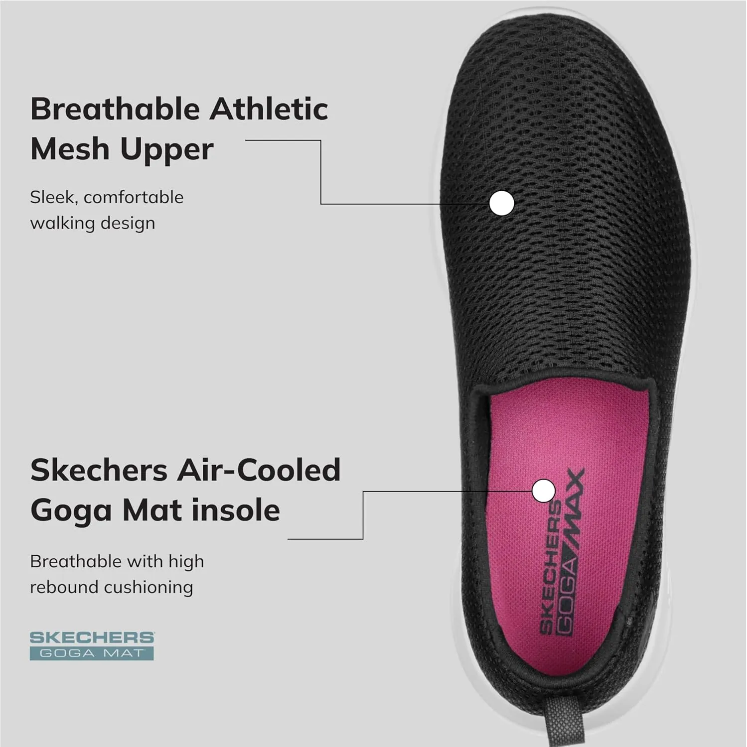Skechers Women's Go Walk Joy Sneaker ?C 5GEN Cushioning, Air-Cooled Goga Mat, Breathable Mesh Upper