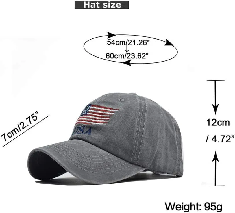 Washed American Flag Baseball Cap Retro Adjustable Sun Dad Gift Hats for Men Women Fashion Trucker Cap Unisex