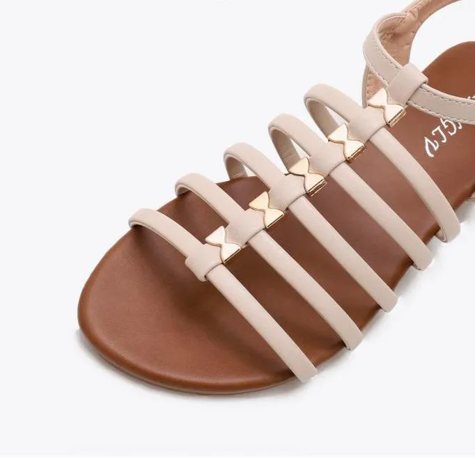 Women's low wedge buckle strap gladiator sandals